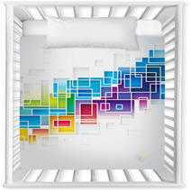 Colored Squares Design Abstract Background. Nursery Decor 61184076