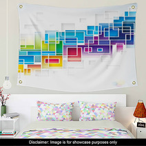 Colored Squares Design Abstract Background. Wall Art 61184076