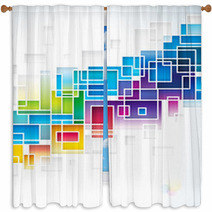 Colored Squares Design Abstract Background. Window Curtains 61184076