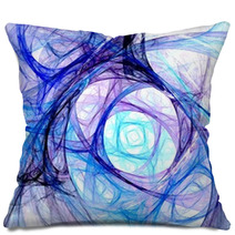 Colorful Abstract Digital Fractal Art On The White Background Pillows 60811989