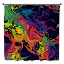 Colorful Abstract Mixture Of Fluid Paint Digital Art Bath Decor 69217682
