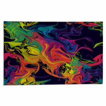 Colorful Abstract Mixture Of Fluid Paint Digital Art Rugs 69217682