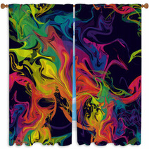 Colorful Abstract Mixture Of Fluid Paint Digital Art Window Curtains 69217682