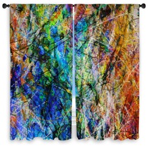 Colorful Abstract Painting Window Curtains 188271817
