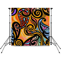Colorful Abstract Seamless Paisley Pattern Backdrops 54733223