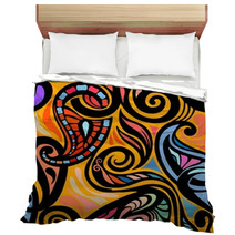 Colorful Abstract Seamless Paisley Pattern Bedding 54733223