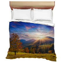 Colorful Autumn Sunset In The Mountains Bedding 56389453