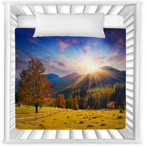 Colorful Autumn Sunset In The Mountains Nursery Decor 56389453