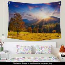 Colorful Autumn Sunset In The Mountains Wall Art 56389453
