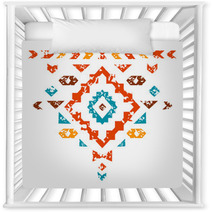 Colorful Aztec Ornament On White Geometric Ethnic Illustration Nursery Decor 66465404