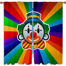 Colorful Birthday Clown Window Curtains 56985300