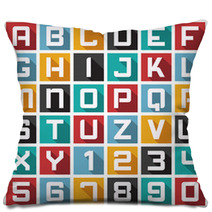 Colorful Blocks Of Letters And Numbers Pillows 56752175