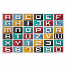 Colorful Blocks Of Letters And Numbers Rugs 56752175