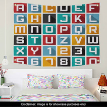 Colorful Blocks Of Letters And Numbers Wall Art 56752175
