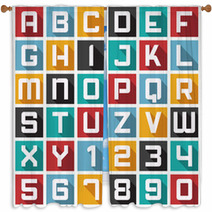 Colorful Blocks Of Letters And Numbers Window Curtains 56752175