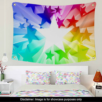 Colorful Burst Of Stars Wall Art 53855223