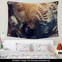 Colorful Car Engine Part Wall Art 99834232