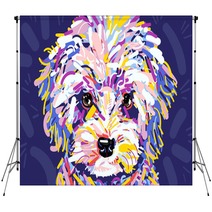 Colorful Curly Pooch Backdrops 219582089