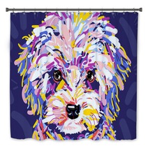 Colorful Curly Pooch Bath Decor 219582089