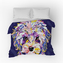 Colorful Curly Pooch Bedding 219582089