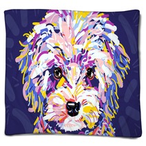 Colorful Curly Pooch Blankets 219582089