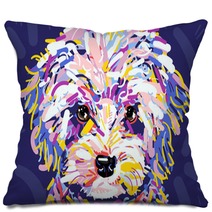 Colorful Curly Pooch Pillows 219582089
