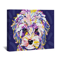 Colorful Curly Pooch Wall Art 219582089