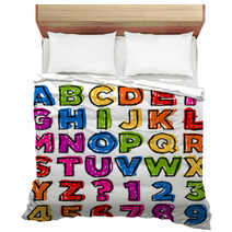 Colorful Doodle Alphabet And Numbers Bedding 48047028