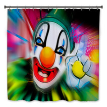 Colorful Face Of A Creepy Clown Bath Decor 2858889