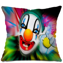 Colorful Face Of A Creepy Clown Pillows 2858889