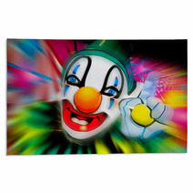 Colorful Face Of A Creepy Clown Rugs 2858889