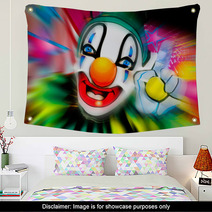 Colorful Face Of A Creepy Clown Wall Art 2858889