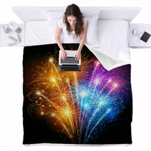 Colorful Fireworks Blankets 57779638