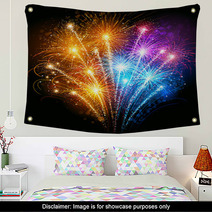 Colorful Fireworks Wall Art 57779638