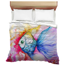 Colorful Fish Watercolor Painted Bedding 44107717