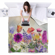 Colorful Flowers Blankets 86044384