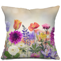 Colorful Flowers Pillows 86044384