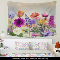 Colorful Flowers Wall Art 86044384