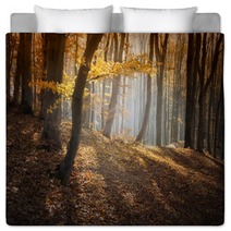 Colorful Forest In Autumn With Sun Rays Bedding 56154041