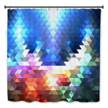 Colorful Geometric Background, Abstract Triangle Pattern Vector Bath Decor 72895560