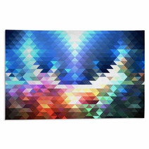 Colorful Geometric Background, Abstract Triangle Pattern Vector Rugs 72895560