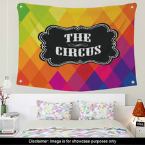 Colorful Geometric The Circus Label Diamond Pattern Wall Art 52390346