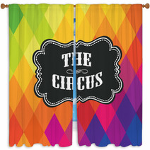 Colorful Geometric The Circus Label Diamond Pattern Window Curtains 52390346