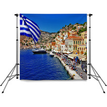 Colorful Greece Series - Symi Island Backdrops 58387876
