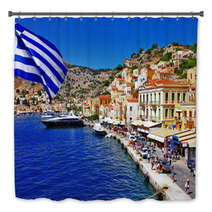 Colorful Greece Series - Symi Island Bath Decor 58387876