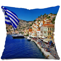 Colorful Greece Series - Symi Island Pillows 58387876