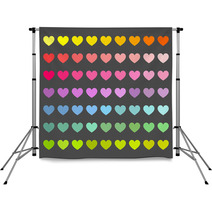 Colorful Hearts Background Backdrops 69877805
