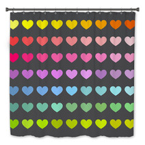 Colorful Hearts Background Bath Decor 69877805