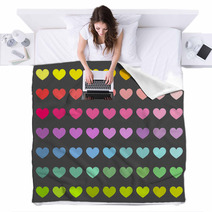 Colorful Hearts Background Blankets 69877805