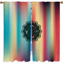 Colorful Hipster Blurred Background Window Curtains 64688461